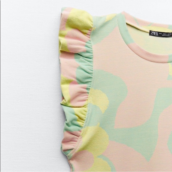 NWT ZARA RUFFLED JACQUARD TOP - Picture 9 of 14